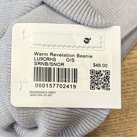 NWT Lululemon Warm Revelation Beanie In Serene Blue/SNOR One Size - Picture 5 of 5